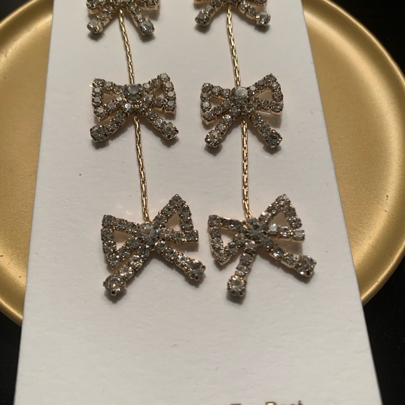 J. Crew Gold and Silver Bow Earrings - Picture 2 of 2